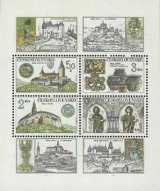 Poklady čs. hradů a zámků - čistý - aršík - č. A2545/2548