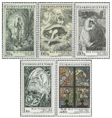 100. výročí narození Maxe Švabinského - UNESCO - čistá - č. 2048-2052