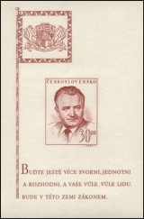 52. narozeniny K. Gottwalda - aršík - čistý - A492