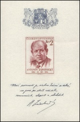 70. narozeniny A. Zápotockého - aršík - čistý - č. A813
