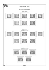 Albové listy A4 POMfila Velká Británie - doplatní a služební (Postage Due - Officials) 1840-2014, (15 listů),