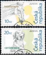 Europa - integrace - hipoterapie a canisterapie - č. 473-474 - razítkovaná