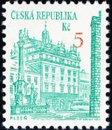 Městská architektura - 5 Kč - č. 15 - 15VV - výrazný posun číslice 5