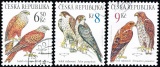Ochrana přírody - draví ptáci - razítkovaná - č. 372-374