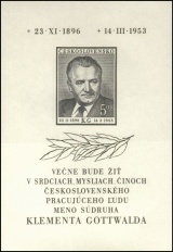 Úmrtí Klementa Gottwalda - aršík - čistý - č. A719