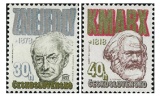 100. výročí narození Z. Nejedlého - 160. výročí narození K. Marxe - čistá - č. 2292-2293