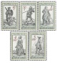 Dobové kostými ze starých rytin - čistá - č. 2621-2625