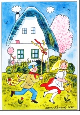 Alena Ladová - Velikonoční pohlednice - 1975