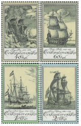 Staré rytiny lodí - čistá - č. 2206-2209