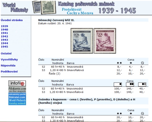 Katalog poštovních známek - Protektorát Čechy a Morava (1939-1945) – World Philately 2016 na CD-ROM médiu