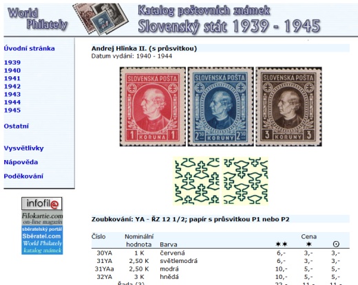 Katalog poštovních známek - Slovenský stát (1939-1945) - World Philately 2016 na CD-ROM médiu