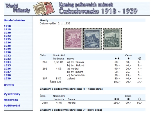Katalog poštovních známek - Československo - (1918-1939) - World Philately 2016 na CD-ROM médiu
