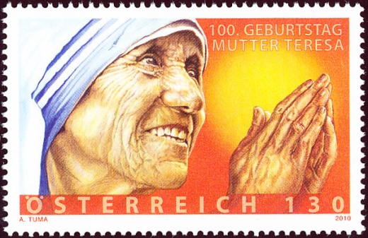 100. výročí narození matky Terezy - Rakousko - 1,30 Euro