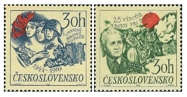 25. výročí Slovenského národního povstání a 25. výročí bojů o Duklu - čistá - č. 1778-1779