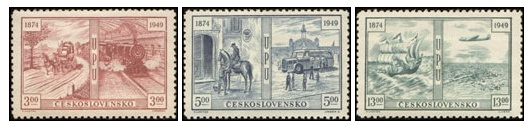 75. výročí Světové poštovní unie - UPU - čistá - č. 508-510