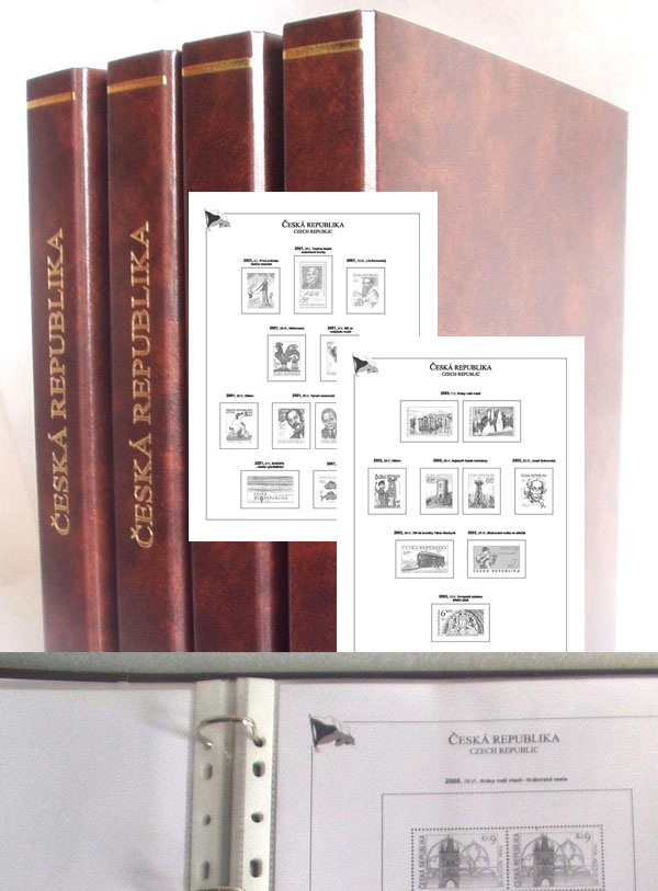Albové listy A4 - nezasklené, ČR 1993-2021, rozšíř. verze - 11x desky, 11x archivní box, vč. zesílených obalů