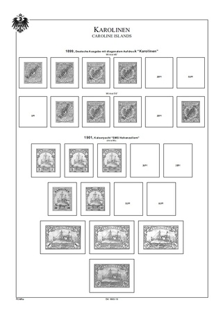 Albové listy A4 POMfila - Německé kolonie a pošty v zahraničí 1884-1919 - nezasklené, (43 listů), vč. zesílený