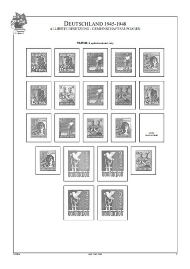 Alliierte Besetzung (Společná zóna AAS) 1945-1949, A4, papír 160 g (7 listů)  - bez obalů