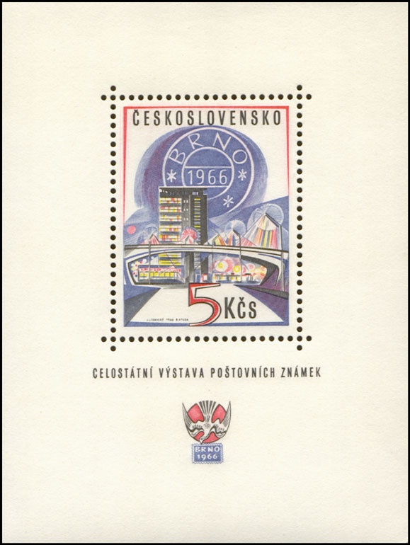 Celostátní výstava poštovních známek BRNO 1966 - čistý - aršík - č. A1556