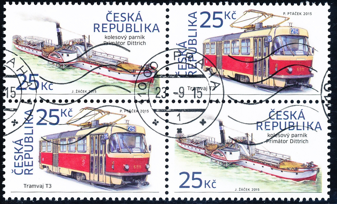 Historické dopravní prostředky - razítkované známky - č. 861-862 - čtyřblok
