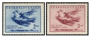 I. československý sjezd obránců míru - čistá - č. 571-572