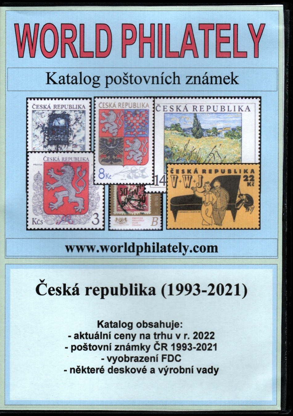 Katalog poštovních známek - Česká republika (1993-2021) - World Philately 2022  na CD-ROM médiu