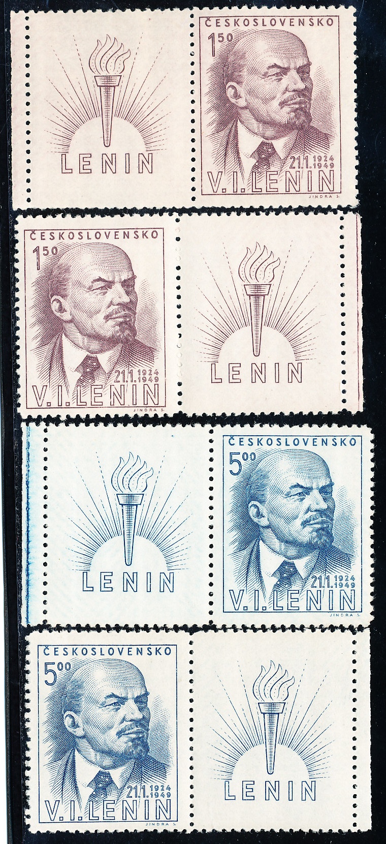 KL498-499 a KP498-499 - čistý - 25. výročí úmrtí V. I. Lenina