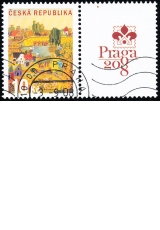 Letní den - kupon pravý K3 - PRAGA 2008 - razítkovaný - č. 573