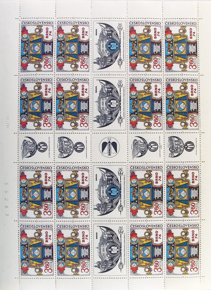 PA 2066b - Celostátní výstava poštovních známek BRNO 1974