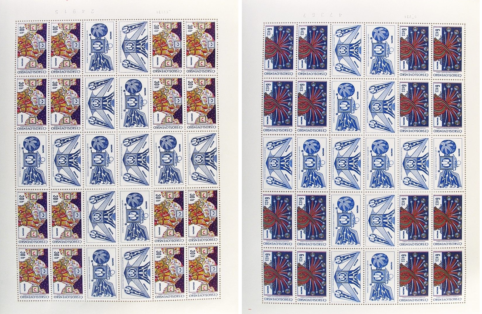 PA 2091 a 2092 - Celostátní výstava poštovních známek BRNO 1974