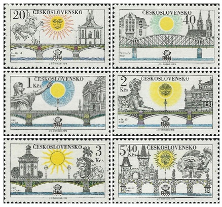 Pražské mosty - čistá - č. 2316-2321