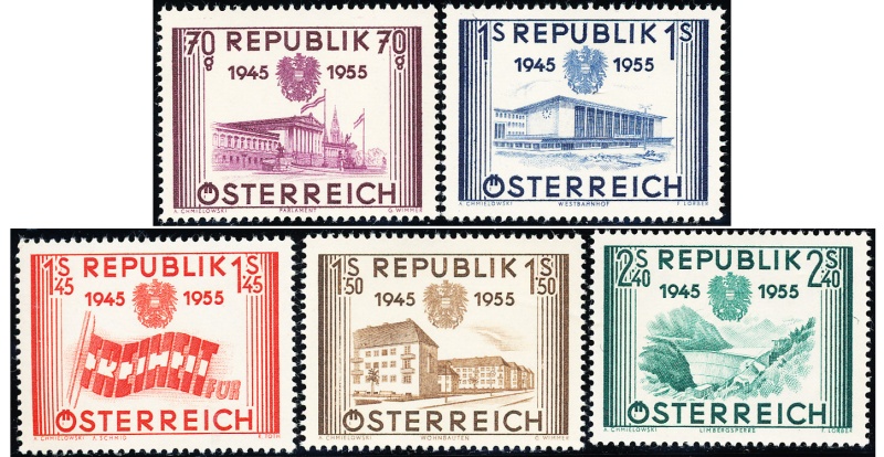 Rakousko - čistá - č. 1012-1016
