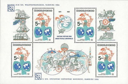 Salón filatelie k XIX. světovému poštovnímu kongresu - Hanburg 1984 - čistý - aršík - č. A2653