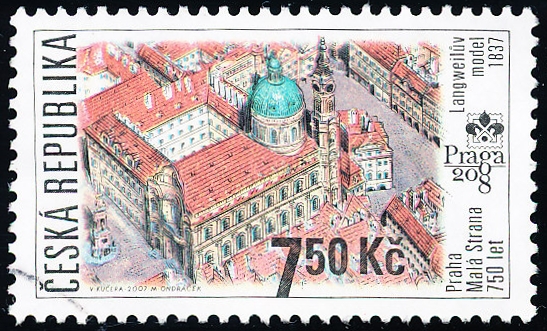 Světová výstava poštovních známek PRAGA 2008 - PRAHA – Malá Strana 750 let  - č. 508 - razítkovaná