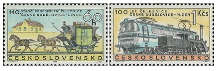Výročí zahájení železniční dopravy - čistá - č. 1696-1697