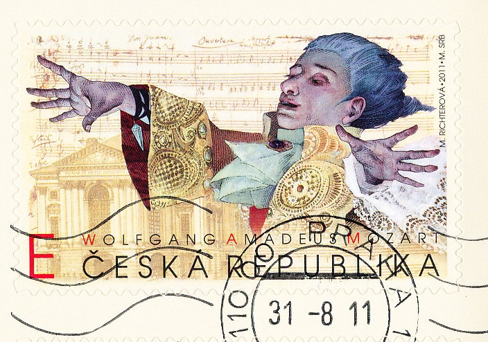 W. A. Mozart - razítkovaná známka E - č. 695