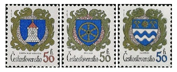 Znaky československých měst - čistá - č. 2680-2682