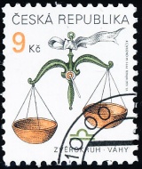 Znamení zvěrokruhu - Váhy - razítkovaná - č. 218